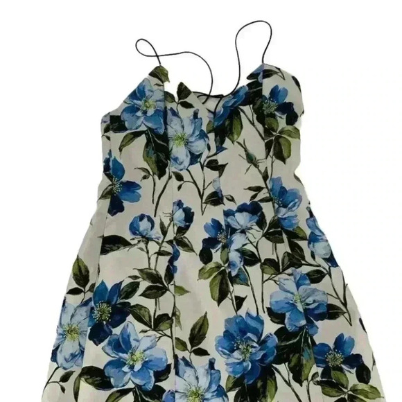 Alice + Olivia Tayla Floral Jacquard Paneled Floral Multicolor Mini Lined Dress - Picture 6 of 9